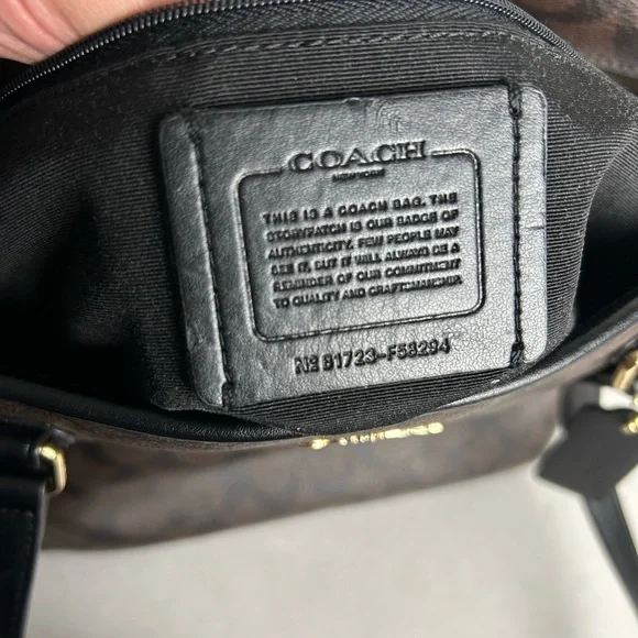 Coach Signature Brown and Black Tote with Wallet - Picture 9 of 16